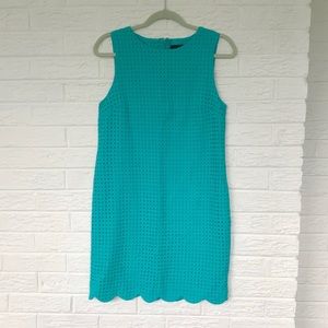 Cynthia Rowley Teal Eyelet Shift Dress